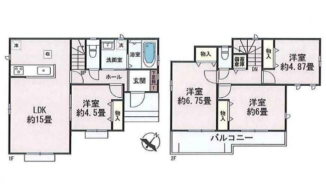 府中市四谷4丁目新築h-47600間取り