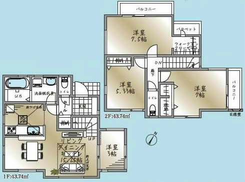 府中市若松町3丁目新築h-47631間取り