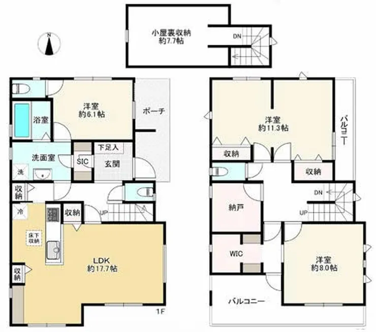 府中市白糸台1丁目 中古一戸建て（多磨霊園駅・H-47824）の間取り図