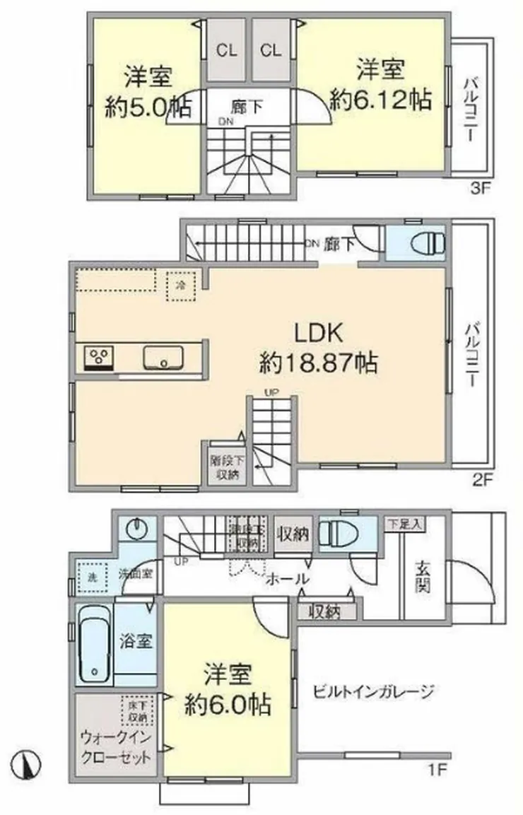 府中市八幡町3丁目 中古一戸建て（東府中駅・H-47839）の間取り図