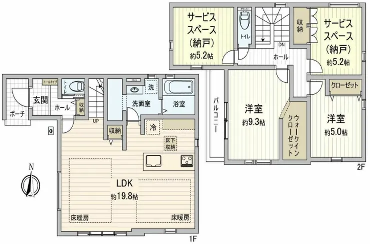 府中市南町2丁目 新築一戸建て（分倍河原駅・H-47882）の間取り図