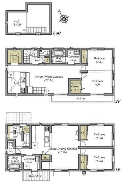 府中市清水が丘3丁目 中古一戸建て（多磨霊園駅・H-47898）の間取り図