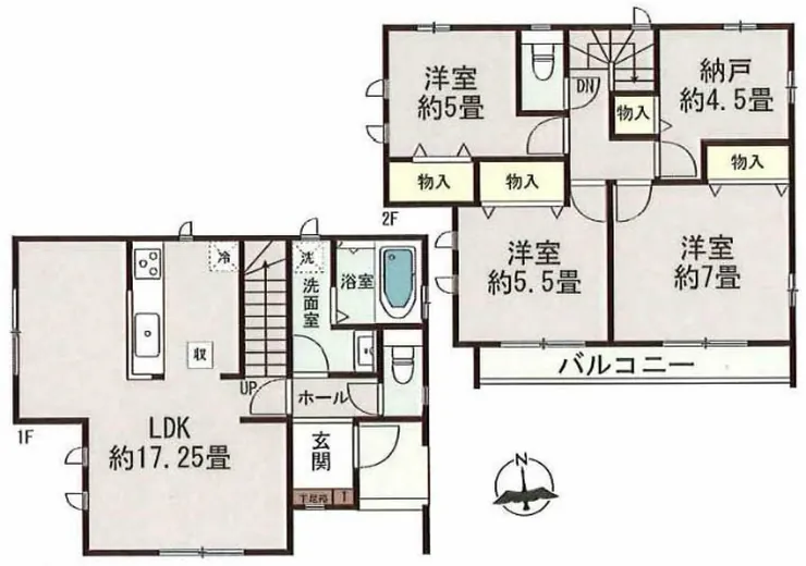 府中市日新町3丁目 新築一戸建て（西府駅・H-48002）の間取り図