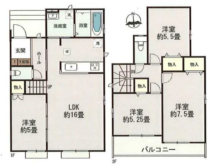 府中市日新町3丁目 新築一戸建て（西府駅・H-48012）の間取り図