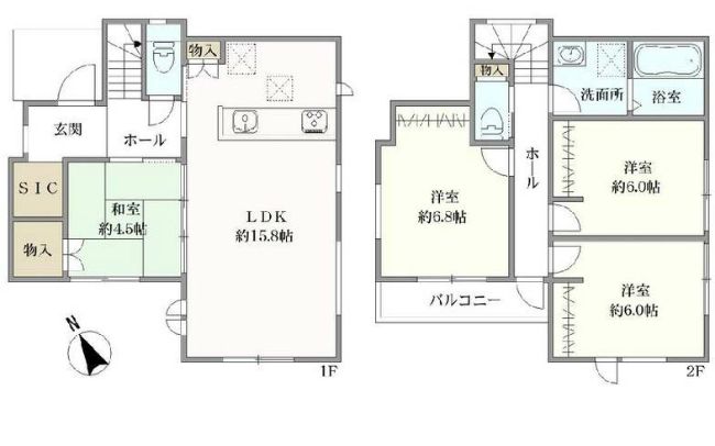 府中市押立町5丁目 新築一戸建て（飛田給駅・H-48032）の間取り図