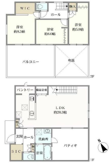 府中市押立町5丁目 新築一戸建て（飛田給駅・H-48033）の間取り図