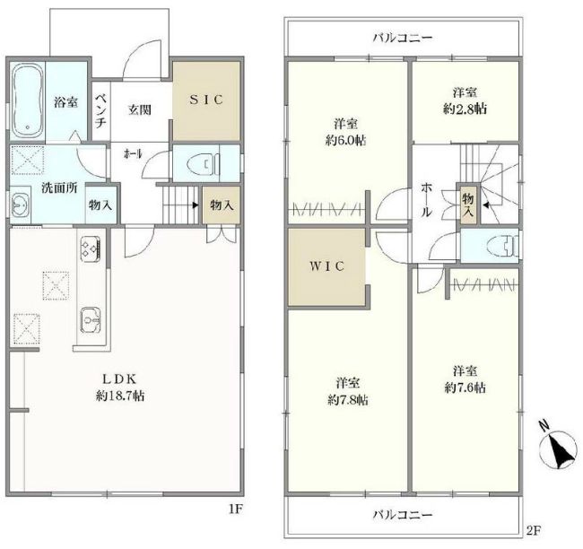 府中市押立町5丁目 新築一戸建て（飛田給駅・H-48034）の間取り図