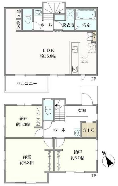 府中市押立町5丁目 新築一戸建て（飛田給駅・H-48037）の間取り図
