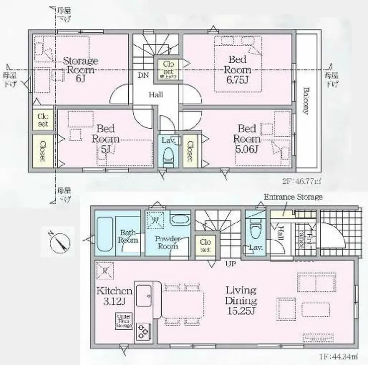府中市本宿町1丁目 新築一戸建て（西府駅・H-48059）の間取り図