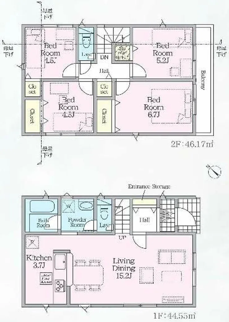 府中市本宿町1丁目 新築一戸建て（西府駅・H-48061）の間取り図