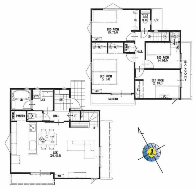府中市四谷3丁目新築h-48070間取り
