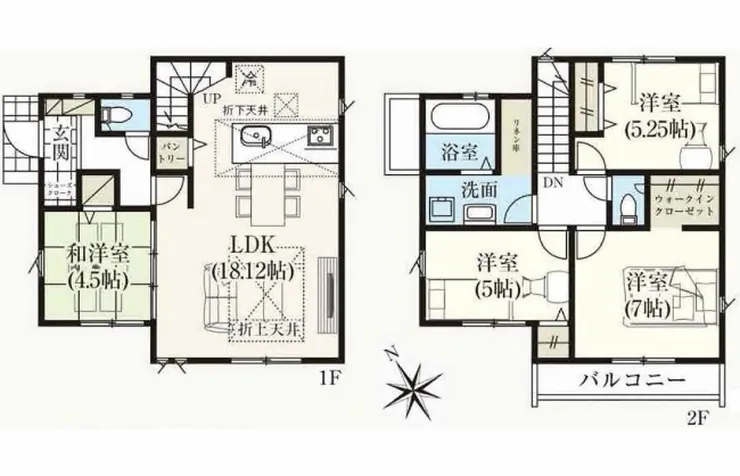 府中市分梅町3丁目 新築一戸建て（分倍河原駅・H-48101）の間取り図
