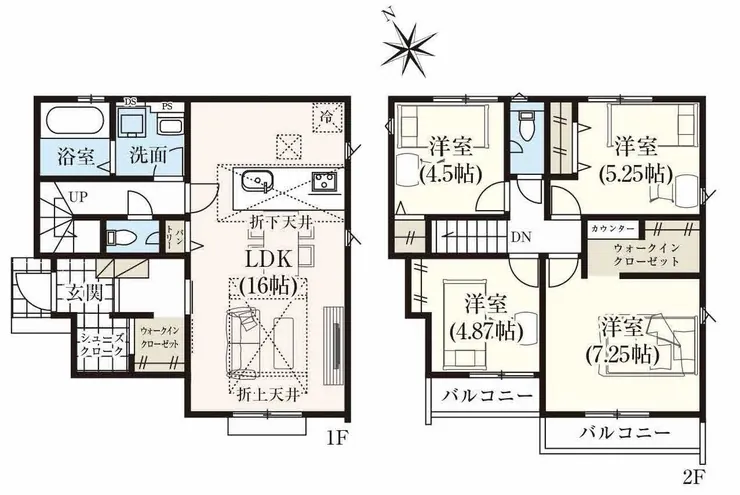 府中市分梅町3丁目 新築一戸建て（分倍河原駅・H-48103）の間取り図