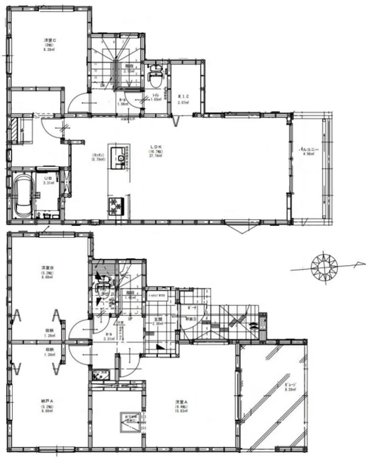 府中市幸町1丁目 新築一戸建て（府中駅・H-48105）の間取り図