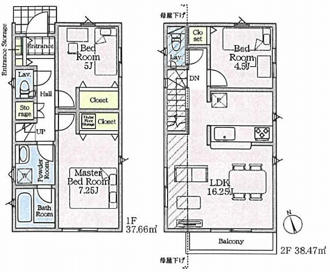 府中市清水が丘3丁目新築h-48120間取り