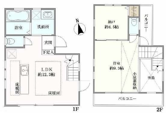 府中市栄町3丁目 中古一戸建て（北府中駅・H-48129）の間取り図