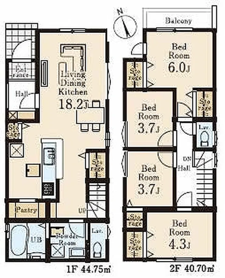 府中市幸町2丁目 新築一戸建て（府中駅・H-48151）の間取り図