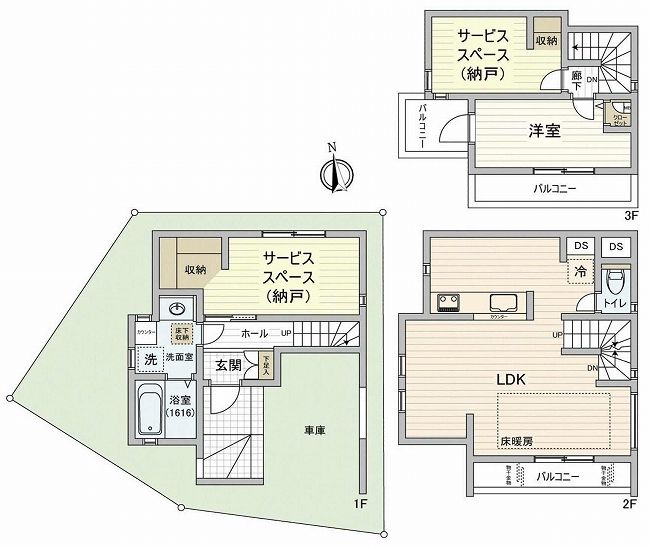 府中市小柳町2丁目 中古一戸建て（多磨霊園駅・H-48171）の間取り図
