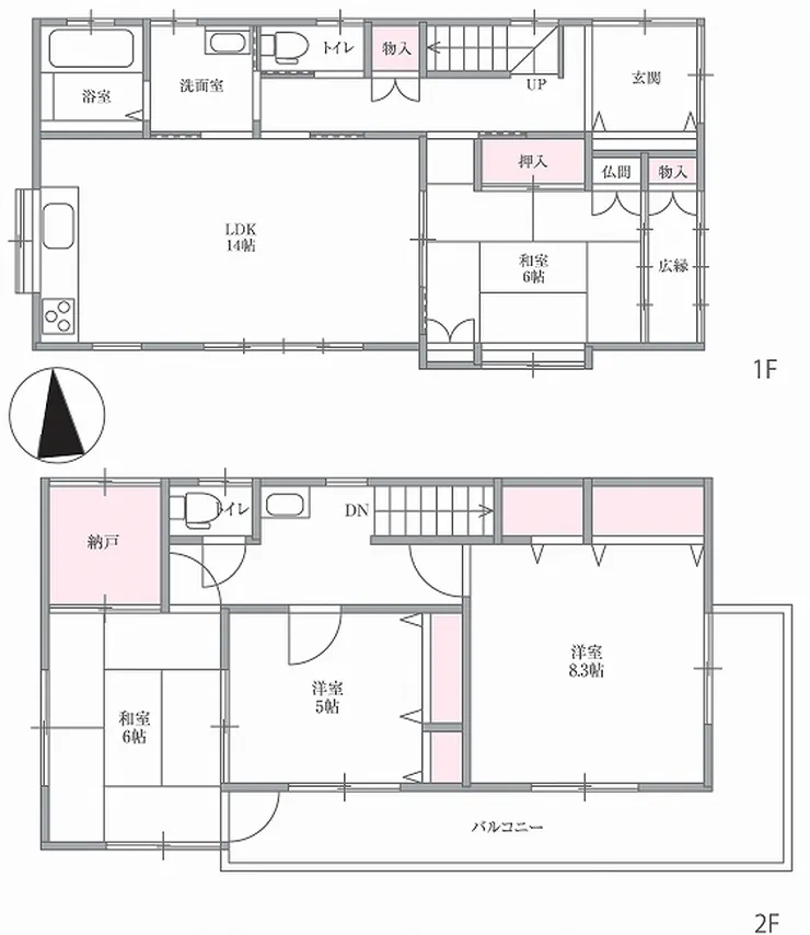 府中市四谷3丁目 中古一戸建て（中河原駅・H-48180）の間取り図