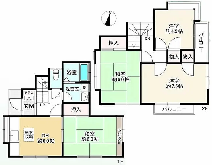 府中市是政3丁目 中古一戸建て（是政駅・H-48182）の間取り図