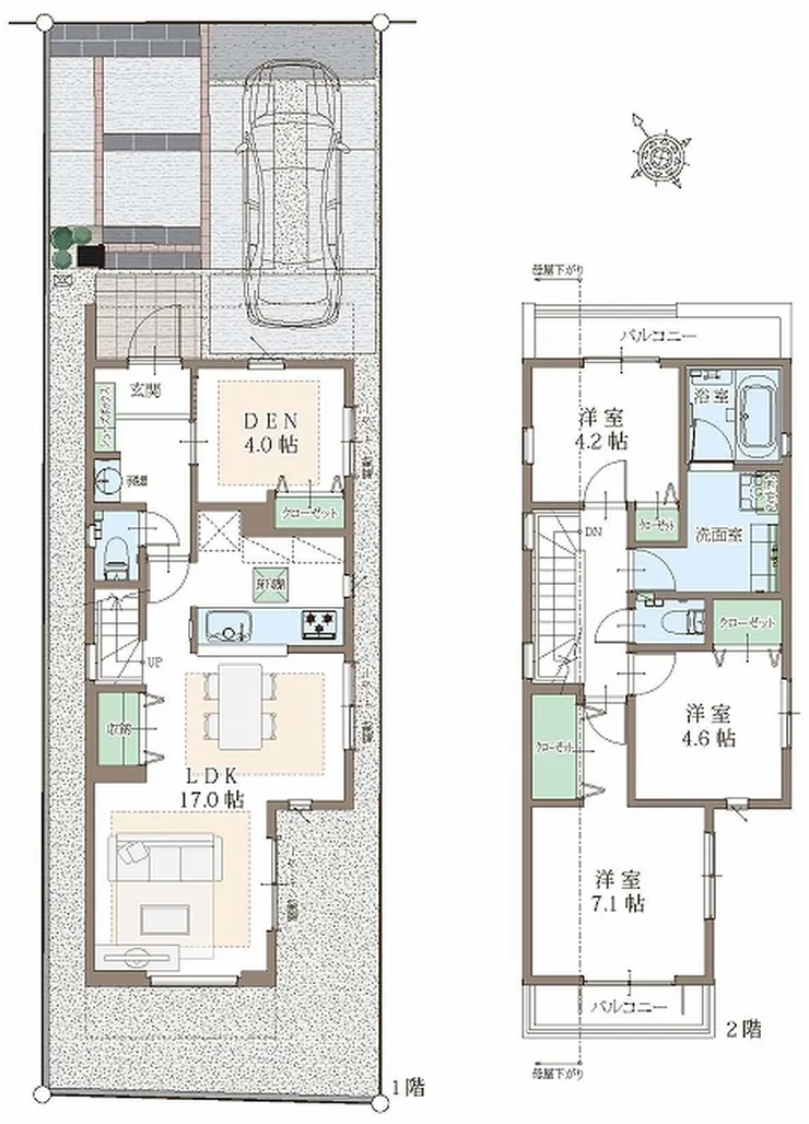 府中市分梅町3丁目 新築一戸建て（府中駅・H-48191）の間取り図