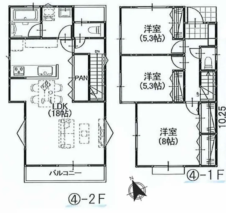 府中市住吉町4丁目 新築一戸建て（中河原駅・H-48211）の間取り図