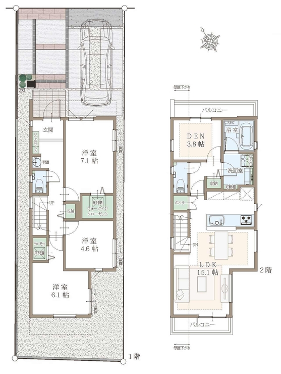 府中市分梅町3丁目の新築一戸建て（府中駅・H-48236）の間取り図