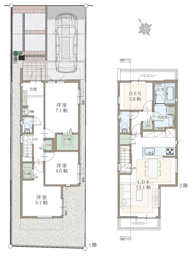 府中市分梅町3丁目 新築一戸建て（府中駅・H-48236）の間取り図