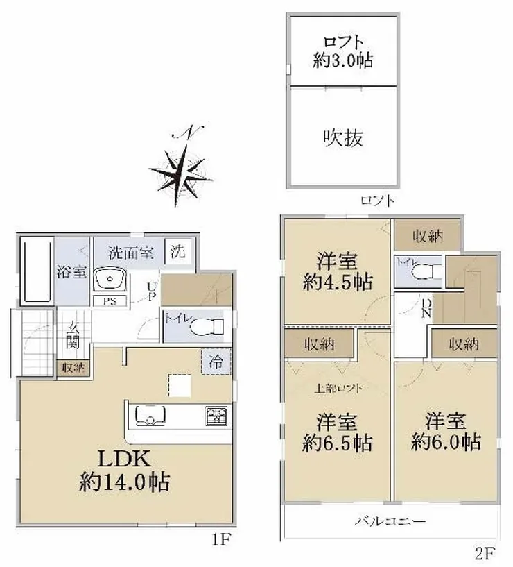 府中市是政5丁目の新築一戸建て（是政駅・H-48243）の間取り図