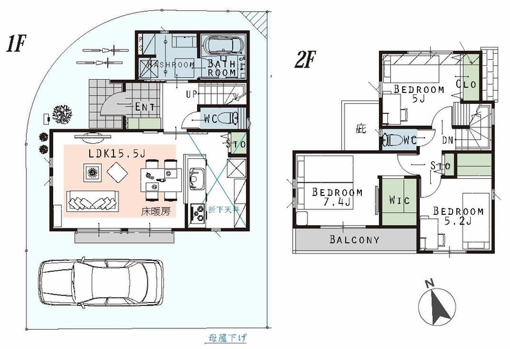 府中市晴見町3丁目の新築一戸建て（府中駅・H-48252）の間取り図