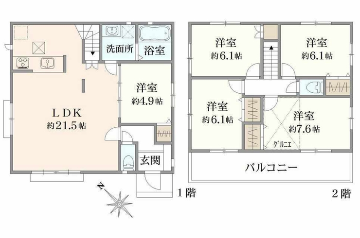 府中市押立町5丁目の新築一戸建て（飛田給駅・H-48266）の間取り図