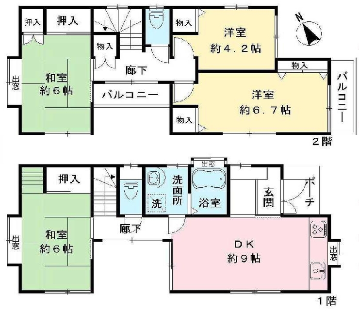 府中市白糸台6丁目の中古一戸建て（飛田給駅・H-48268）の間取り図