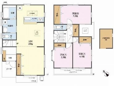府中市浅間町4丁目 中古一戸建て（東府中駅・H-48269）の間取り図