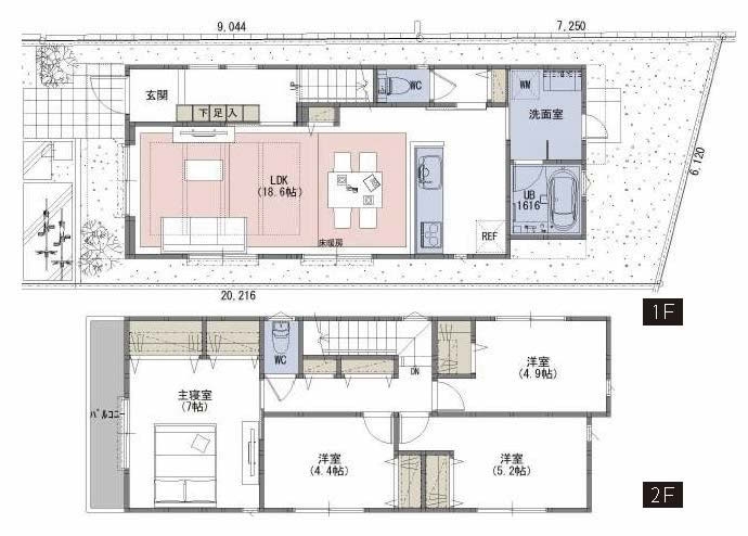 府中市西府町4丁目の新築一戸建て（谷保駅・H-48270）の間取り図