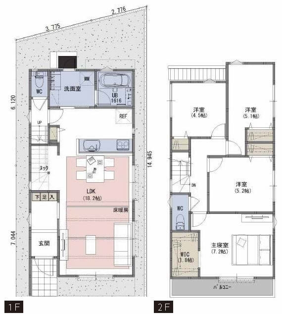 府中市西府町4丁目の新築一戸建て（谷保駅・H-48272）の間取り図