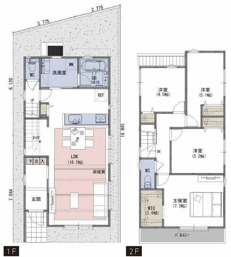 府中市西府町4丁目 新築一戸建て（谷保駅・H-48272）の間取り図