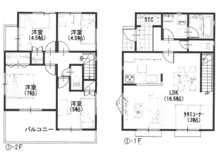 府中市新町2丁目の新築一戸建て（府中駅・H-48278）の間取り図