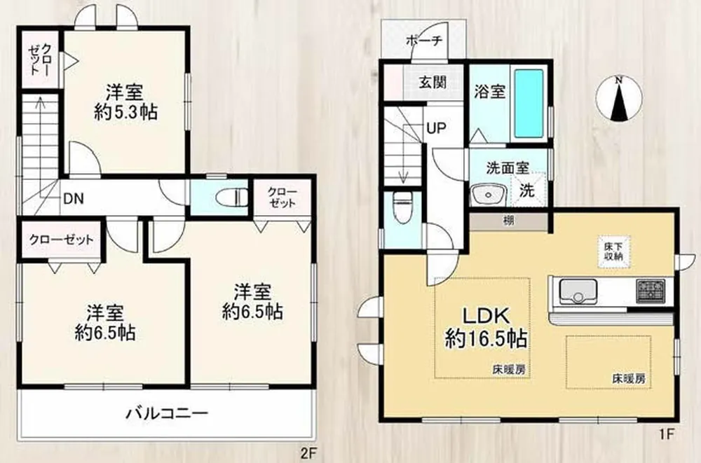 府中市是政3丁目 中古一戸建て（是政駅・H-48298）の間取り図