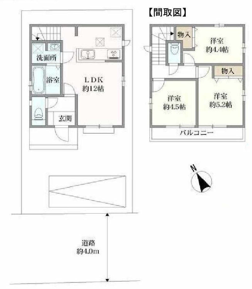 府中市西府町4丁目 新築一戸建て（谷保駅・H-48299）の間取り図