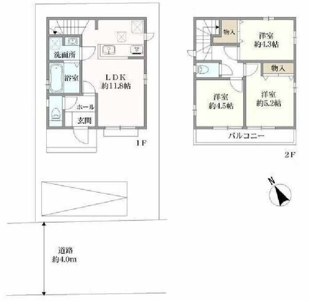 府中市西府町4丁目 新築一戸建て（谷保駅・H-48302）の間取り図