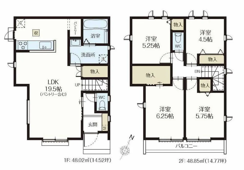 府中市南町6丁目 新築一戸建て（府中本町駅・H-48317）の間取り図