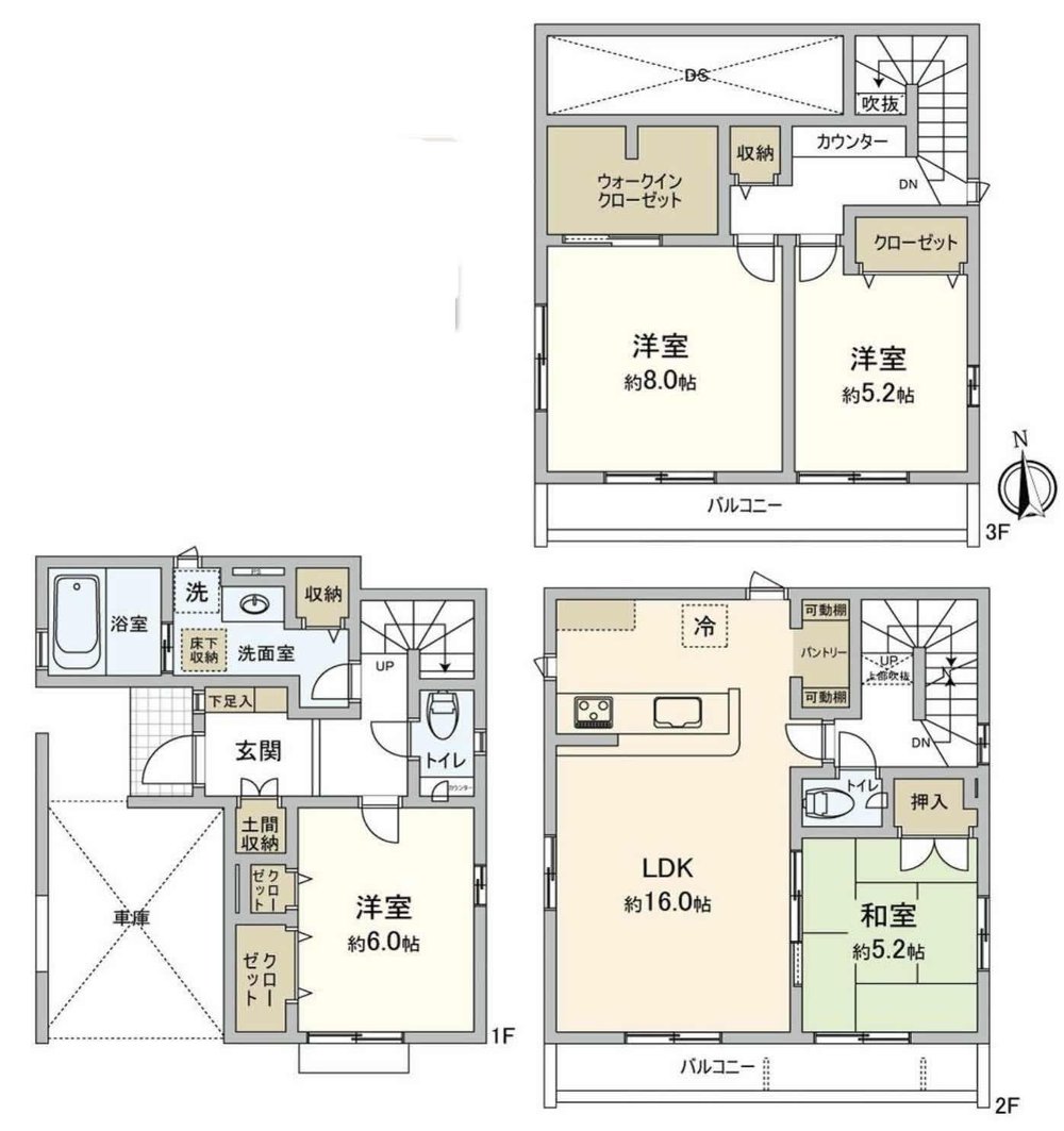 府中市八幡町3丁目 中古一戸建て（東府中駅・H-48325）の間取り図