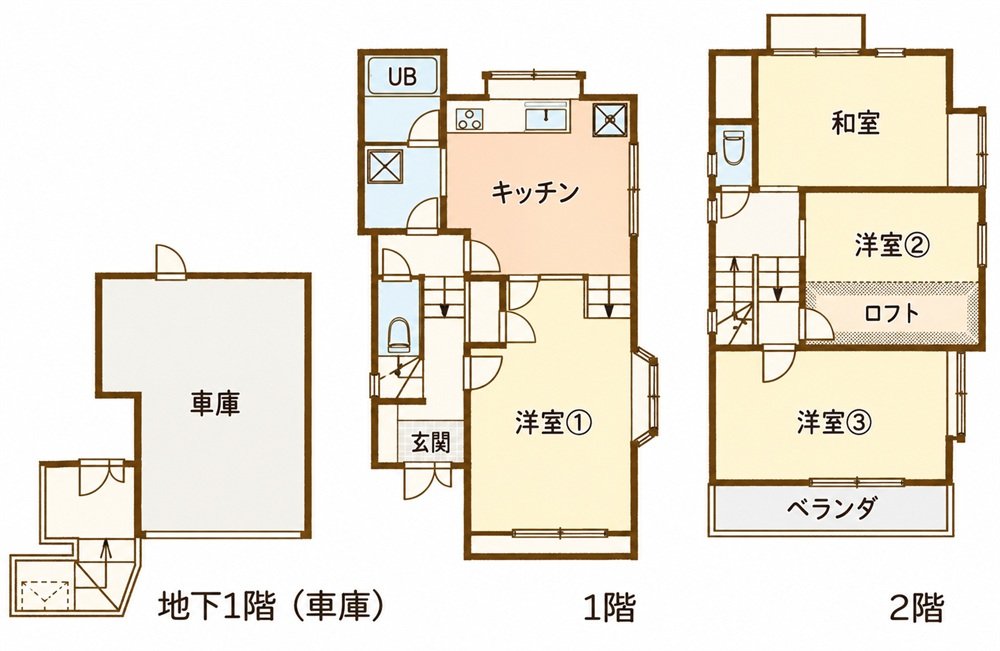 府中市美好町3丁目 中古一戸建て（分倍河原駅・H-48362）の間取り図