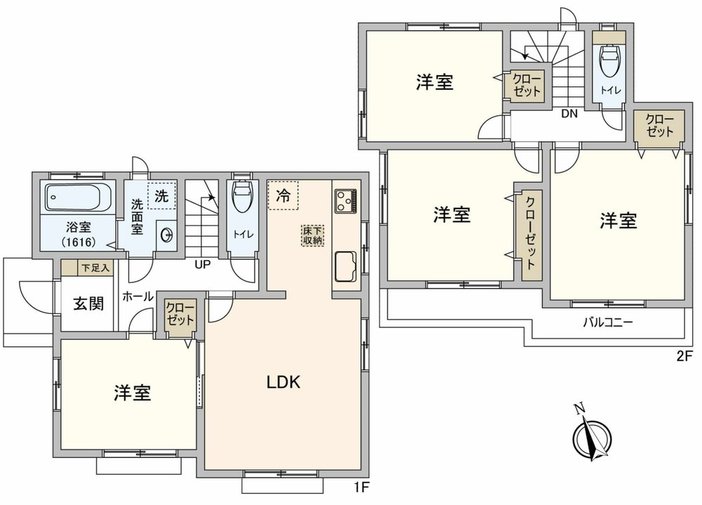 府中市多磨町2丁目 中古一戸建て（多磨駅・H-48363）の間取り図