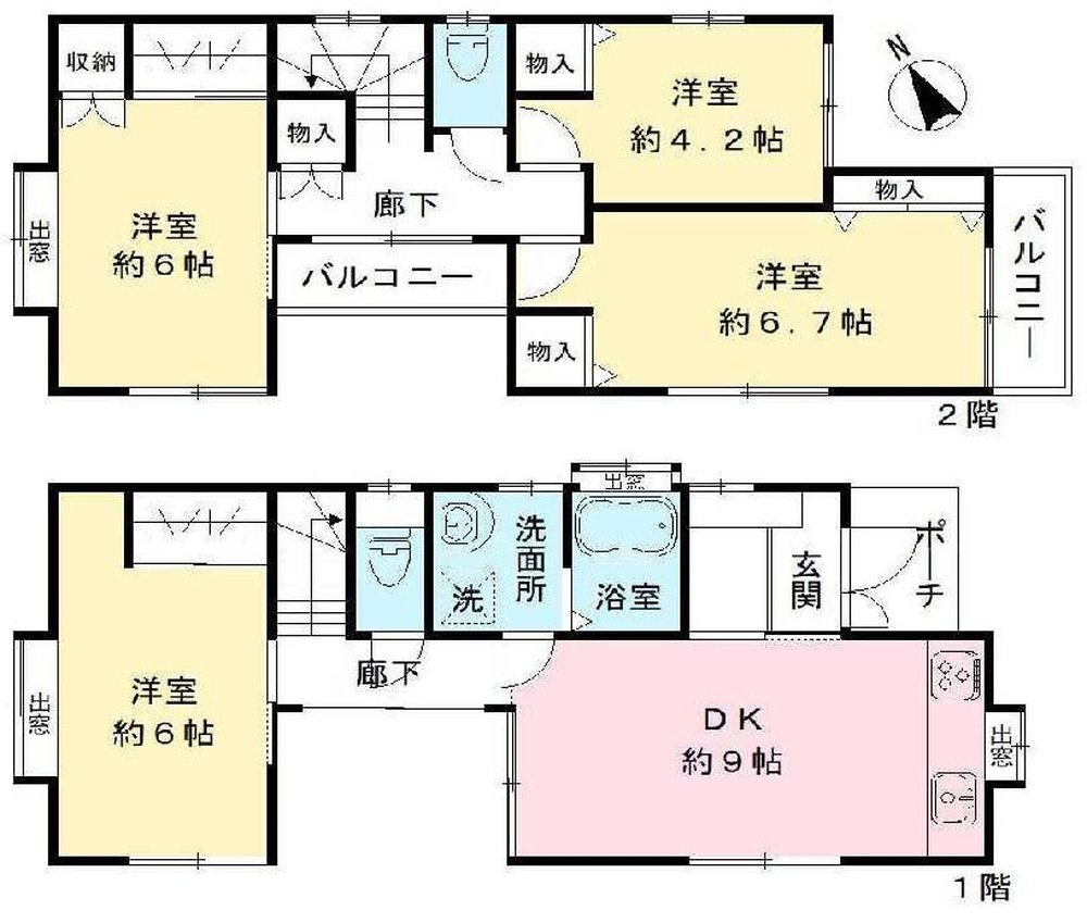 府中市白糸台6丁目 中古一戸建て（飛田給駅・H-48364）の間取り図