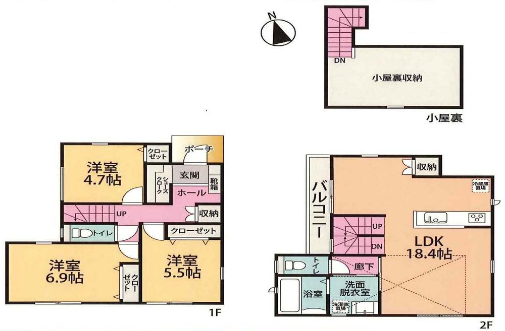 府中市浅間町3丁目 新築一戸建て（東府中駅・H-48393）の間取り図