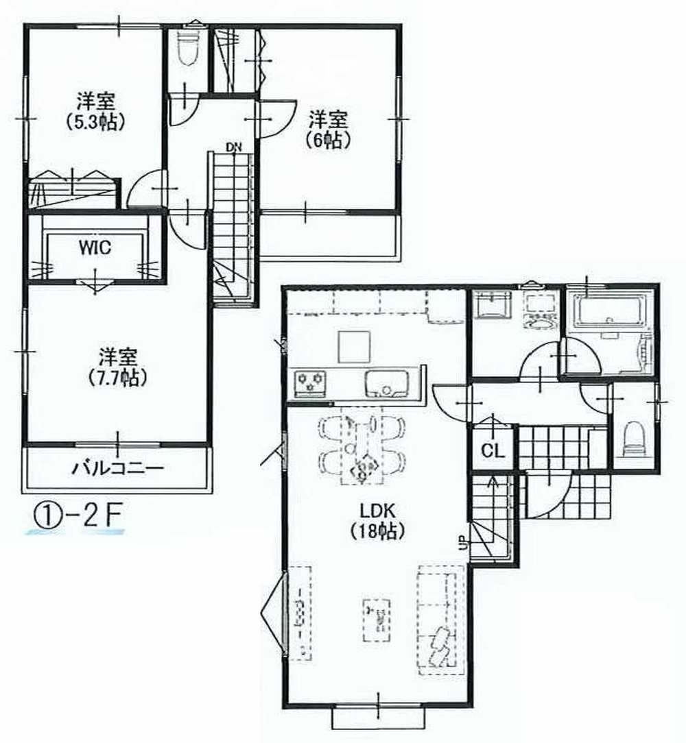 府中市栄町3丁目 新築一戸建て（北府中駅・H-48397）の間取り図