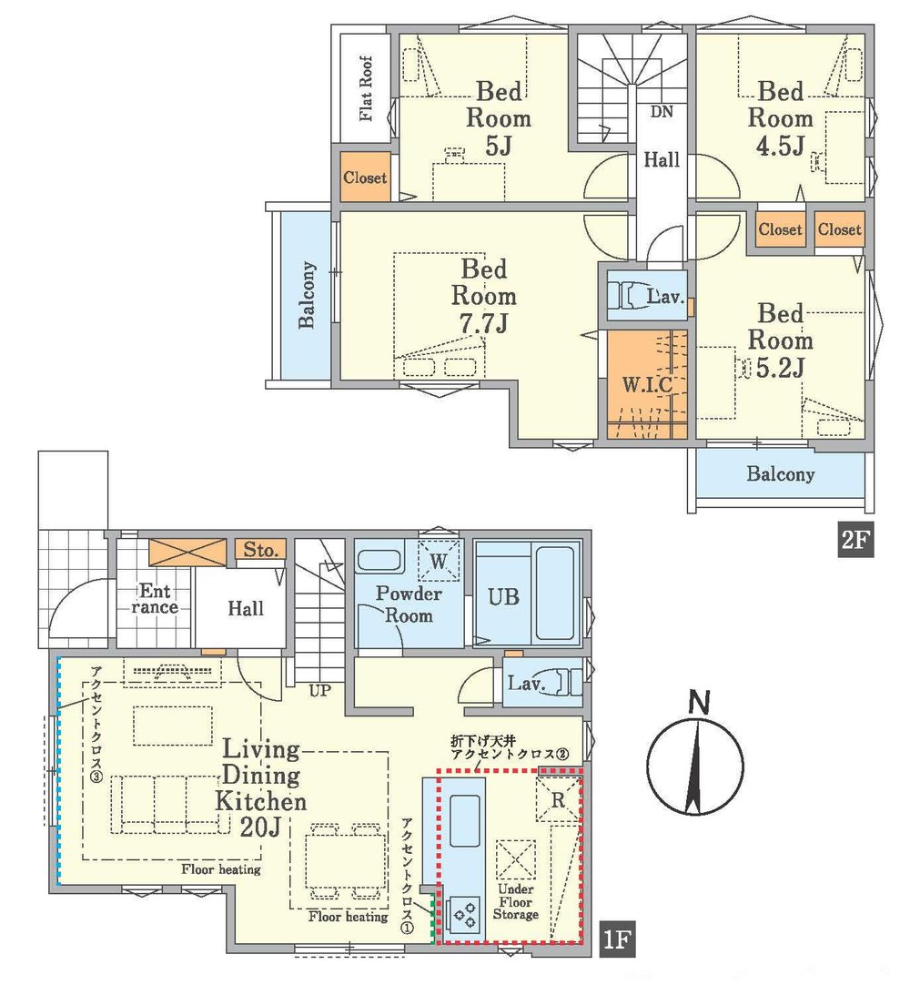 府中市小柳町2丁目 新築一戸建て（多磨霊園駅・H-48399）の間取り図