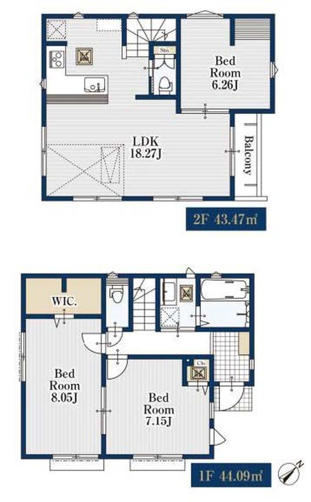 府中市押立町5丁目 新築一戸建て（飛田給駅・H-48403）の間取り図