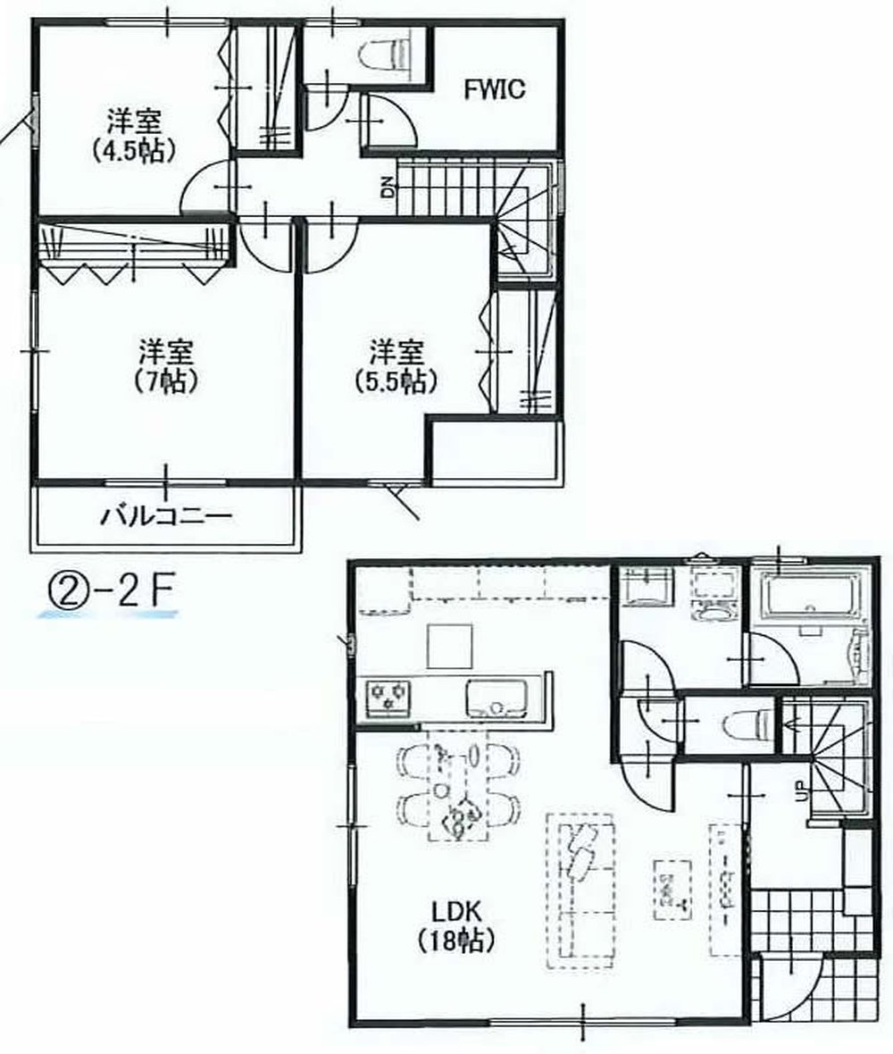 府中市栄町3丁目 新築一戸建て（北府中駅・H-48405）の間取り図